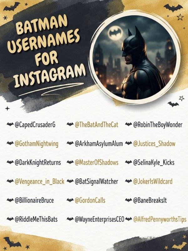 Batman Usernames for Instagram